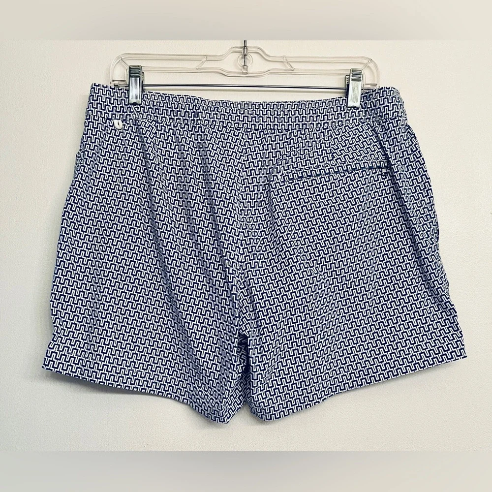 J Crew Swim Shorts Blue and White Geometric print size 32